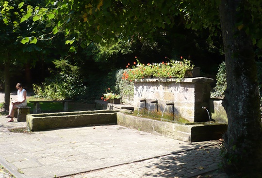 Der Fünfröhrenbrunnen im Mitteldorf Vielbrunn (Foto: N. Allmann)